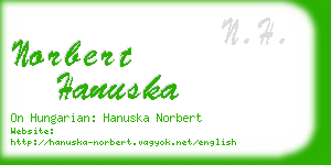 norbert hanuska business card